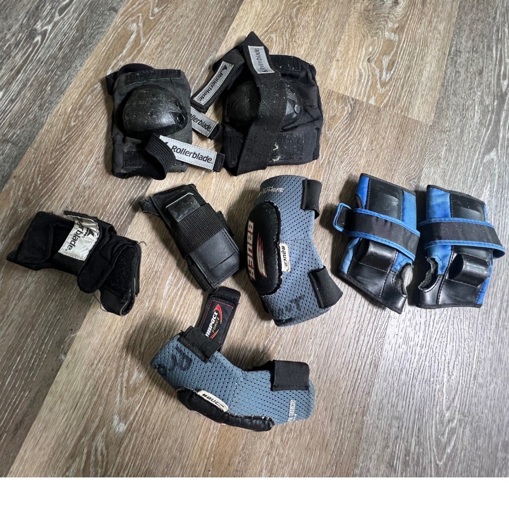 Rollerblade Bauer Protective Gear Set Mixed Adult Youth Black Blue Pads Guards